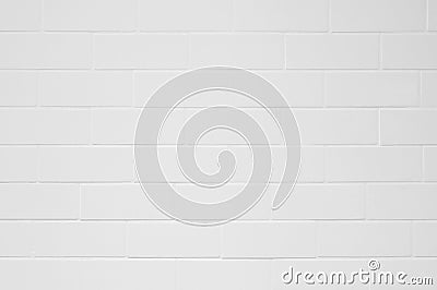 Closeup white brick wall tile texture background,clean and light grey wall interior, rural room,grunge. Wall .design modern horiz Stock Photo