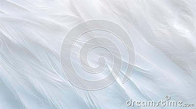 Closeup White Feathers Background for Peace, Calm, and Spirituality AI Generated Cartoon Illustration