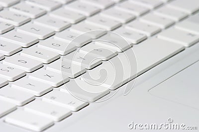 Closeup of white keyboard Stock Photo