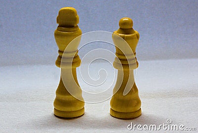 White king and queen chess pieces Stock Photo