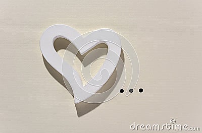 White heart and points of ellipsis Stock Photo