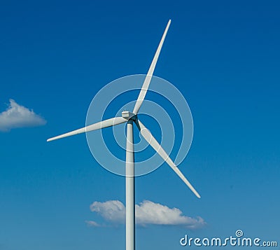 Closeup of Windmill Turbine and Blades Stock Photo