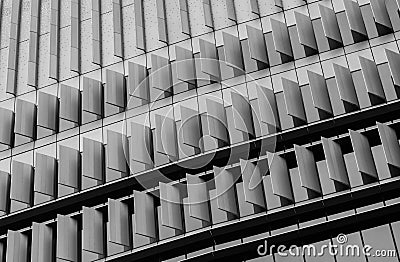 Closeup window of skyscraper glass office building. Exterior commercial building. Modern architecture design. Facade of modern Stock Photo