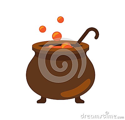 Closeup of Witch Cauldron on Vector Illustration Vector Illustration