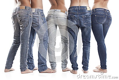 Closeup Of Woman And Man Wearing Blue Jeans Stock Photo - Image: 44167860