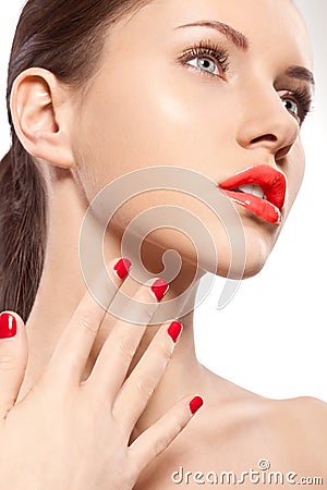 Closeup woman portrait Stock Photo