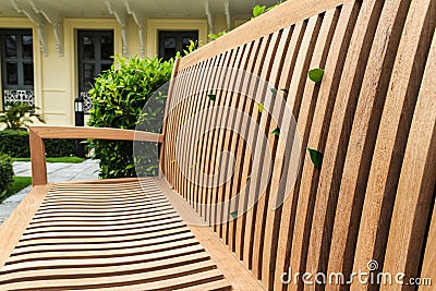 Closeup Wooden Bench Stock Photo