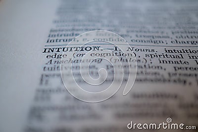 Closeup of the word intuition Stock Photo