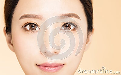 Closeup young Beautiful Woman Eye Stock Photo