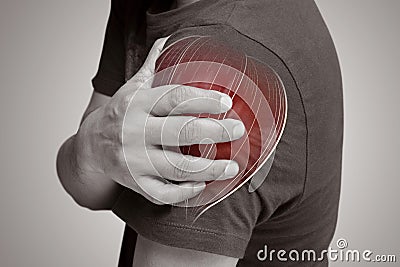 Shoulder pain Stock Photo