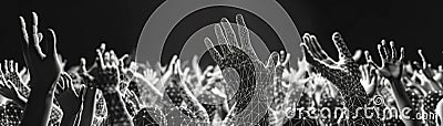 closeupA powerful wireframe mesh rendering of a musical performance breaking through a brick wall symbolizing the transformative Stock Photo