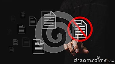 Closing access to information in the shared database. Access limitation. Stock Photo