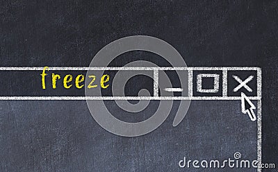 Chalk drawig of browser window with inscription freeze Stock Photo
