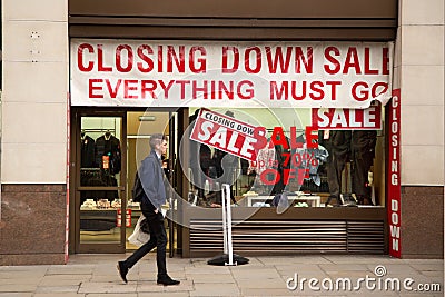 Closing down sale Editorial Stock Photo