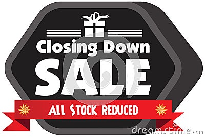 Closing down sale label Vector Illustration