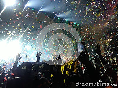 The closing remark of a concert in Jakarta Editorial Stock Photo