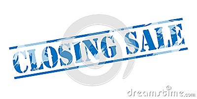 Closing sale blue stamp Stock Photo