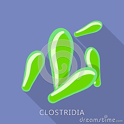 Clostridia icon, flat style Vector Illustration