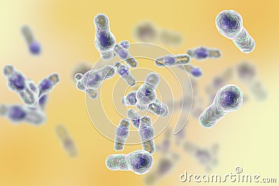 Clostridium difficile bacteria Cartoon Illustration