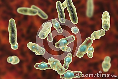 Clostridium perfringens bacteria Cartoon Illustration