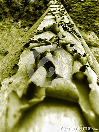 Closup view of dry clay texture present on the water pipe Stock Photo