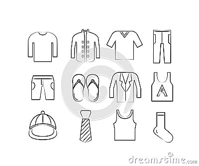 Cloth and accessory icons Stock Photo
