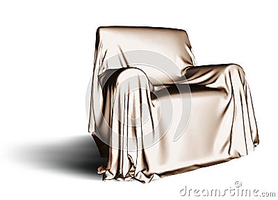 Cloth Covered Chair Stock Photo