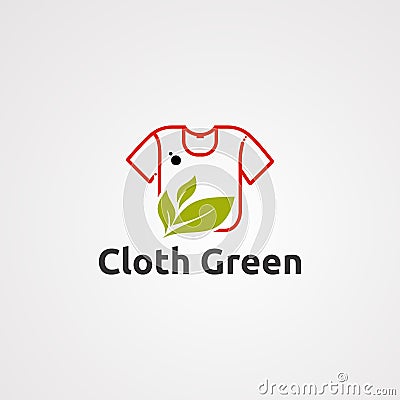 Cloth green logo vector, icon, element, and template for business Vector Illustration