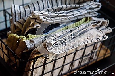 Cloth rags in the kitchen Stock Photo