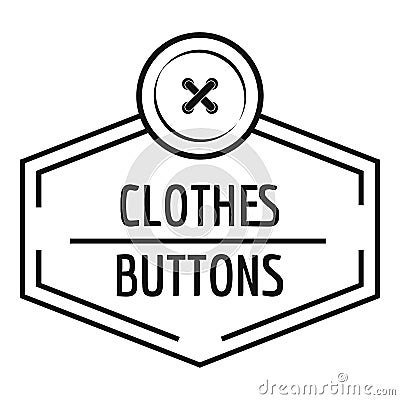Clothes button craft logo, simple black style Vector Illustration