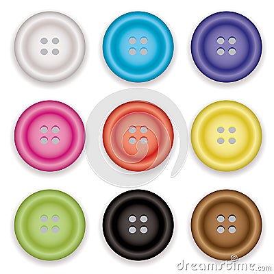 Clothes buttons icons Vector Illustration