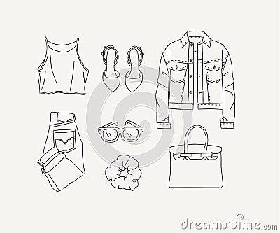 Clothes for everyday modern look Vector Illustration