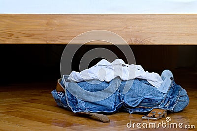 Clothes on the floor Stock Photo