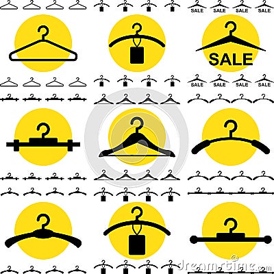 Clothes Hanger Icon for Fashion or Sale Design Isolated Vector Illustration