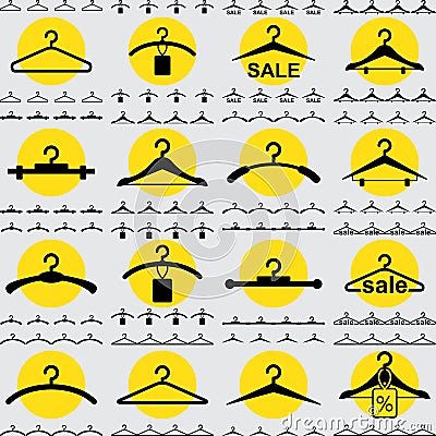 Clothes Hanger Icon for Fashion or Sale Design Vector Illustration