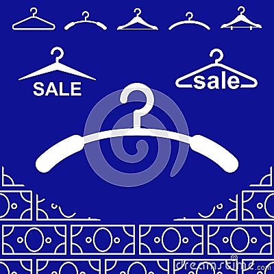 Clothes Hanger Icon for Fashion or Sale Design Vector Illustration