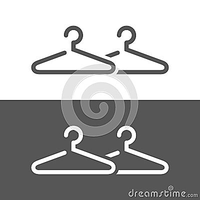 Clothes hanger icon vector. Wardrobe symbol concept Vector Illustration