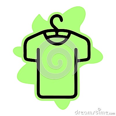 Clothes on hanger line icon, fashion and clothing, tshirt on hanger sign Vector Illustration