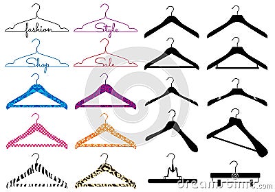 Clothes hanger, vector set Vector Illustration