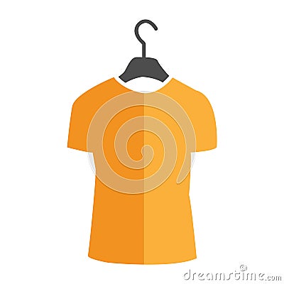 Clothes on hangers, Icon for Fashion shop. Flat design Vector Illustration