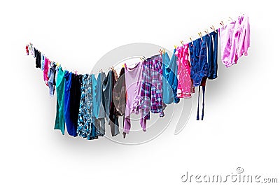 Clothes hanging to dry Stock Photo