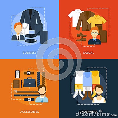 Clothes Icons Flat Vector Illustration