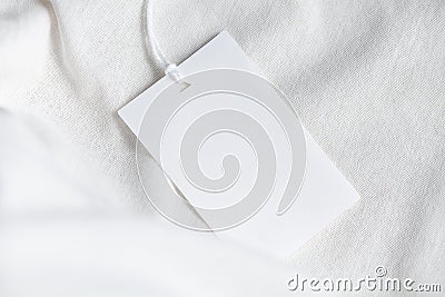 Clothes label tag blank white mockup Stock Photo