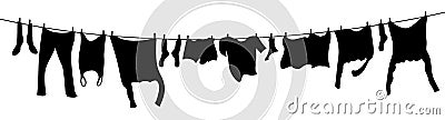 Clothes line Vector Illustration