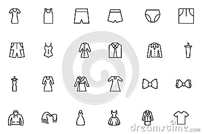 Clothes Line Vector Icons 3 Stock Photo