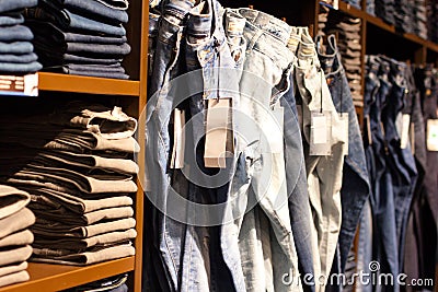 Clothes in the modern retail store Stock Photo
