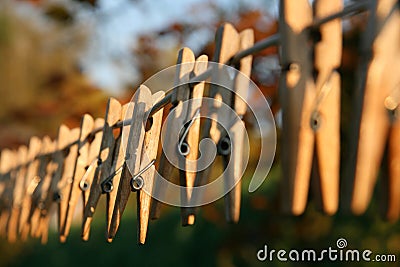 Clothes pegs Stock Photo