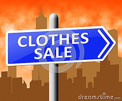 Clothes Sale Showing Cheap Fashion 3d Illustration Stock Photo