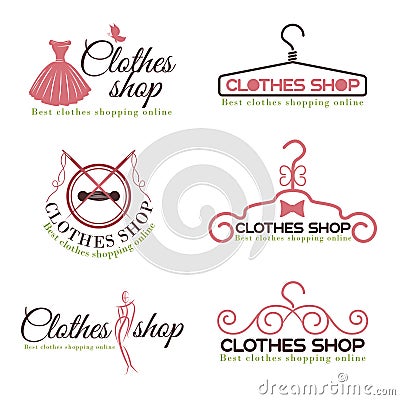 Clothes shop fashion logo vector set design Vector Illustration