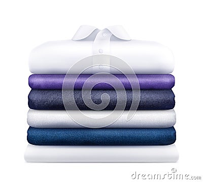 Clothes Stack Realistic Image Vector Illustration